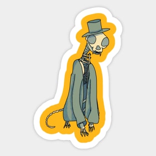 Gentleman Skeleton Cat Sticker